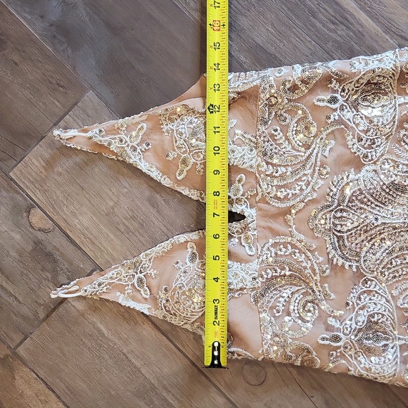 2/4 Free People Night Shimmer Lace & Sequins Sleeveless Lined Mini Dress - Picture 13 of 16